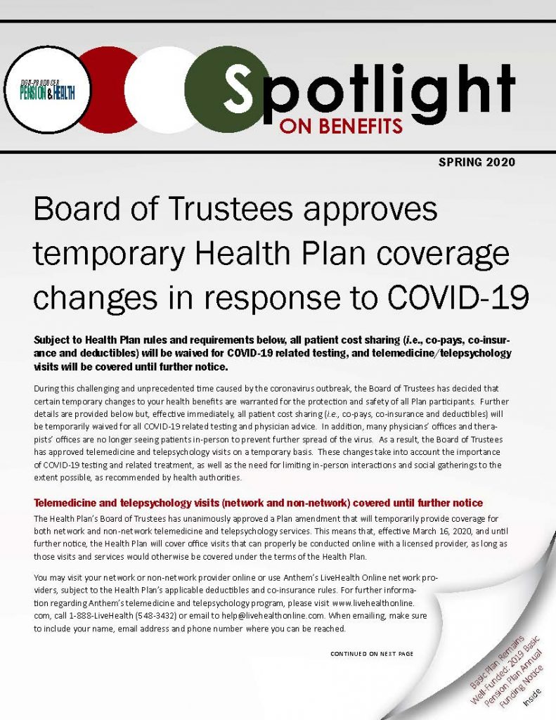 Spring 2020 Issue of Spotlight on Benefits Available Now