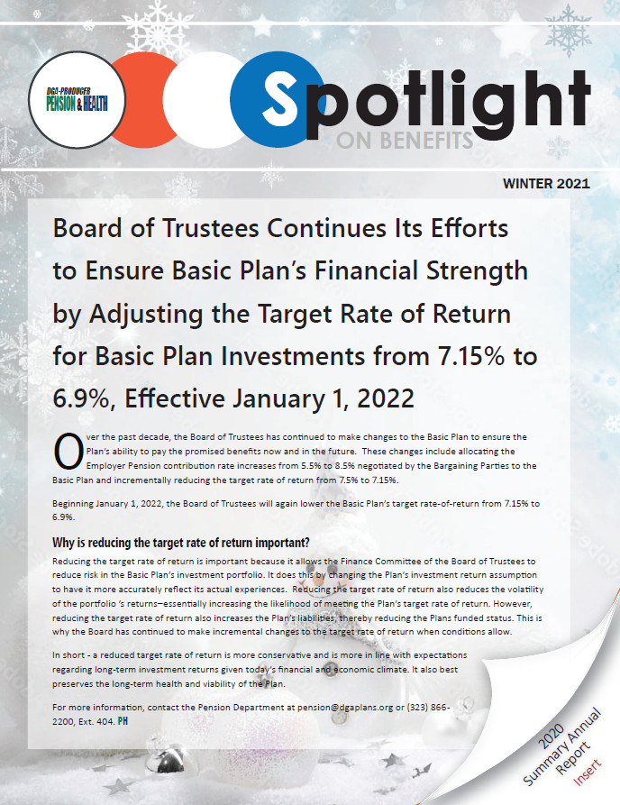 Winter 2021 Spotlight on Benefits Newsletter Now Available